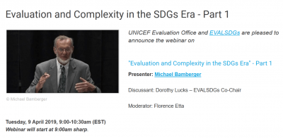 Michael Bamberger on Evaluation and Complexity
