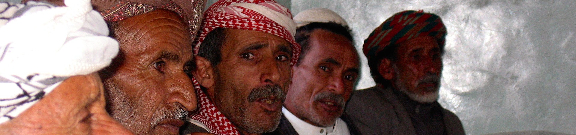 Men chewing khat (qat), North Yemen.